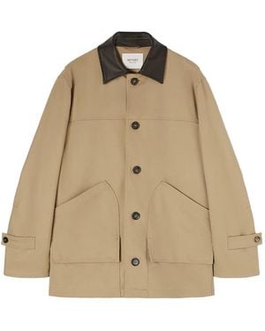 RETORI Leather-Collar Field Jacket - Natural