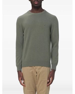 Brooksfield Logo-Embroidered Wool Sweater - Gray