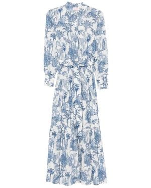 MC2 Saint Barth Jensen Graphic-Print Shirt Dress - Blue