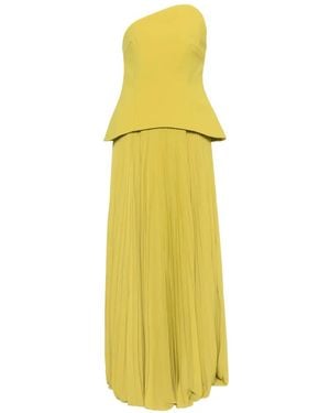 Solace London Britt Pleated Strapless Maxi Dress - Yellow