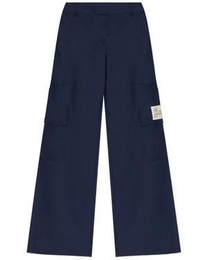 Off-White c/o Virgil Abloh Patch-Pocket Wide-Leg Trousers - Blue