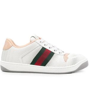Gucci Leather Re-Web Sneakers - White