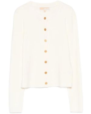 Michael Kors Gerippter Cardigan Mit Knöpfen - Weiß