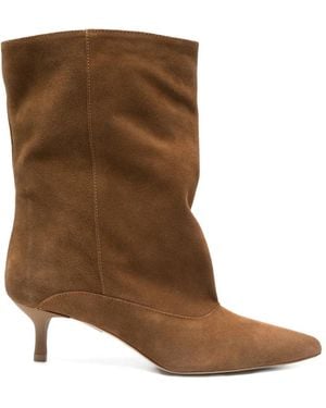 GISÉL MOIRÉ Leather Boots - Brown