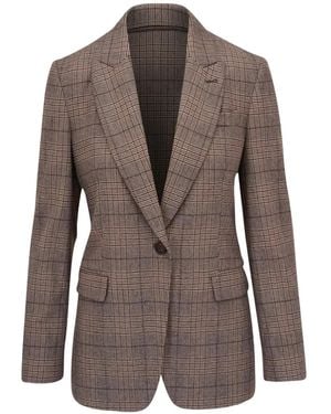 Brunello Cucinelli Prince Of Wales Check Blazer - Brown