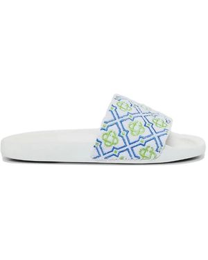 CASABLANCA Monogram Pattern Slides - White