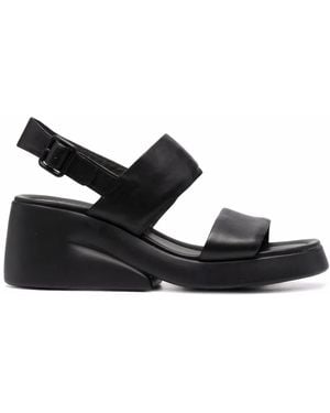 Camper Double-Strap Leather Sandals - Black