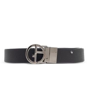 Giorgio Armani Logo-Buckle Belt - White