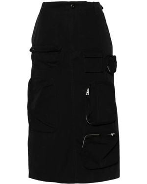 MM6 by Maison Margiela Single Stitch-Logo Cargo Skirt - Black