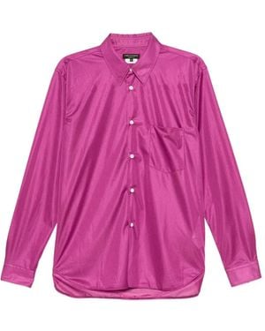 Comme des Garçons Sheer-Panel Long-Sleeve Shirt - Pink