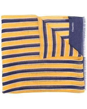 Church's Striped Linen Scarf - Blue