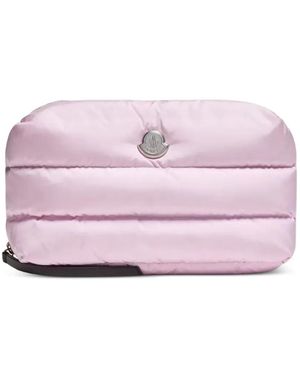 Moncler Gesteppte Caradoc Kosmetiktasche Mit Logo - Pink