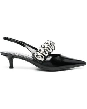Jeffrey Campbell 40Mm Leather Heeled Sandals - Black