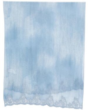 ERMANNO FIRENZE Lace-Trim Scarf - Blue