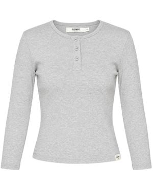 GLOWNY Three-Quarter-Sleeve Henley T-Shirt - Grey