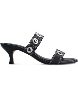 Bernardo 1946 55Mm Patra Eyelet-Embellished Sandals - Black