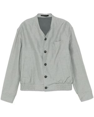 Giorgio Armani Bomberjack Met Slub-Textuur - Grijs