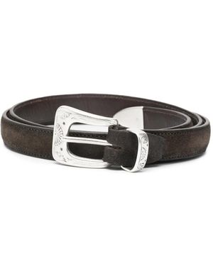 Eraldo Embellished-Buckle Belt - Brown
