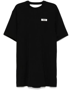 MSGM Logo-Embroidered Dress - Black