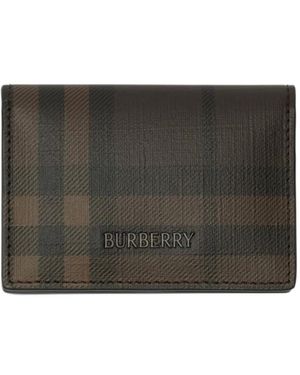 Burberry Tarjetero City Check Plegable - Gris