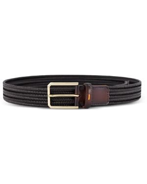 Santoni Woven Belt - White