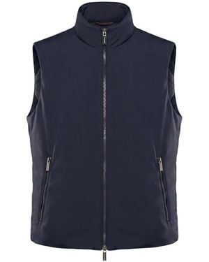 Moorer Gilet Con Zip - Blu