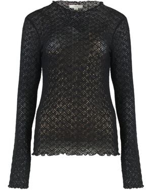 Vince Spitzenoberteil mit langen Ärmeln - Schwarz