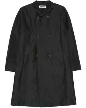 Jil Sander Double-Breasted Notch-Lapel Coat - Black