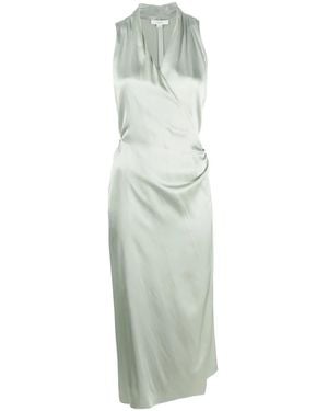 Vince Satin-Finish V-Neck Wrap Dress - Green
