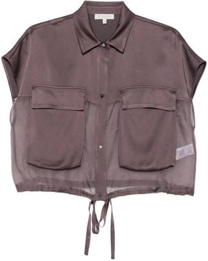 Antonelli Sheer-Panelled Drawstring Gilet - Purple