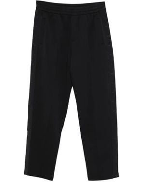 Emporio Armani Double-Jersey Trousers With Micro Eagle Logo Band - Black
