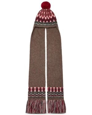 Maison Margiela Fair Isle Pompom Beanie Hat - Purple