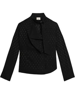 Isabel Marant Emany Polka-Dot Draped Top - Black
