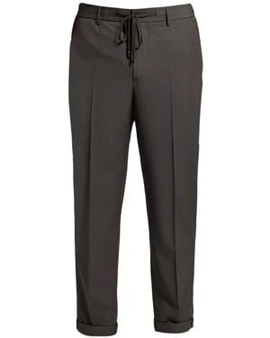 Peserico Drawstring Turn-Up Trousers - Grey