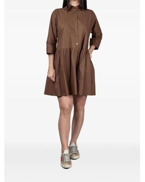 Seventy Robe-Chemise À Fronces - Brown