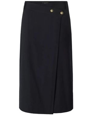 Pinko Wrap-Front Button-Detail Skirt - Black