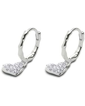 Monica Vinader Diamond Heart ピアス - ホワイト