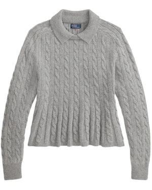 Polo Ralph Lauren Pullover Mit Schößchen - Grau