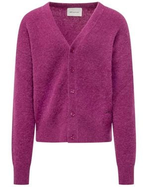 Ami Paris V-Neck Cardigan - Purple