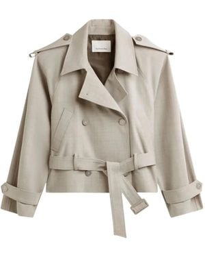 Frankie Shop Double-Breasted Belted Jacket - White