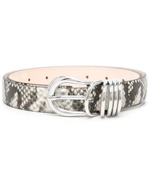 DEHANCHE Hollyhock Snakeskin-Effect Leather Belt - Natural