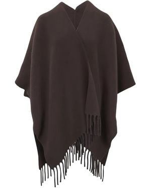 Brunello Cucinelli Fringed Cape - Brown