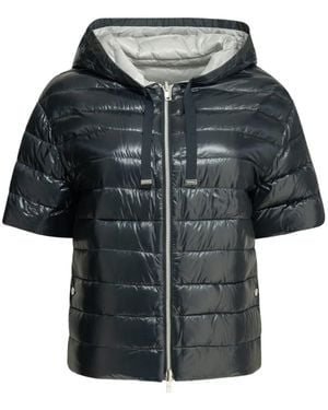 Herno Quilted Hooded Reversible Puffer Jacket - Gray