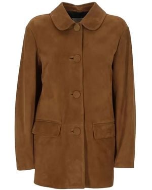 Tagliatore Buttoned Front-Pocket Coat - Brown