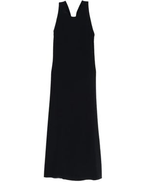 Aspesi Robe Longue À Dos-Nu - Black
