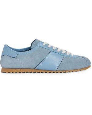 Sandro Low-Top Leather And Suede Trainers - Blue
