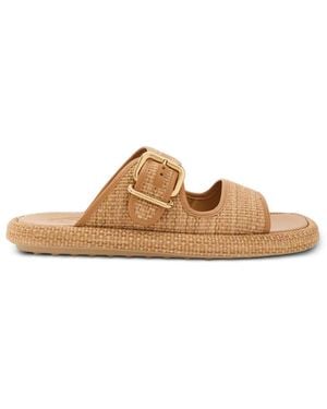 Tod's Buckle-Detail Woven Sandals - Brown
