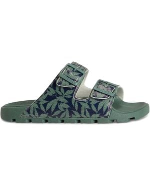 Woolrich Floral-Print Slides - Green