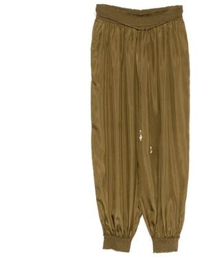 Zimmermann Mahon Drawstring-Waist Gathered-Cuff Trousers - Green