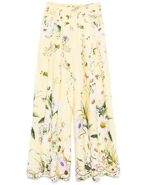 CAMILLA Floral-Print Wide-Leg Pants - Natural